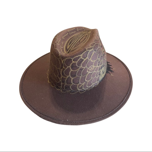 Hand Painted Summer Hat by Local Artist. Mexican Indigenous Painted artwork. - Picture 4 of 4